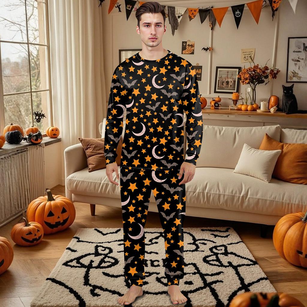 Family Matching Print Sets Pajamas Loungewear Outfits Family Matching Long Sleeve Tops+Pants Set