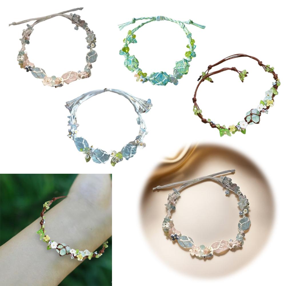 DIY Crystal Bracelet Material Pack Aesthetic Natural Stone Bracelet Exquisite Colorful Gravel Bead Bracelet for Crystal Lovers