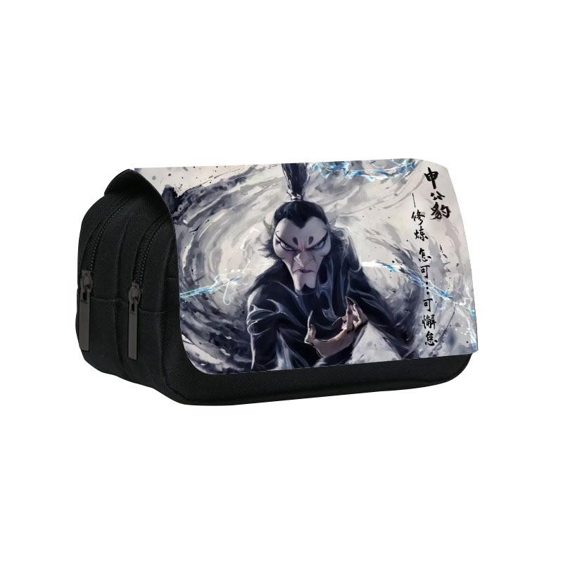 Nezha Themed Dual Layer Pen Bag With Spacious Storage For Kids And Teens Style 1