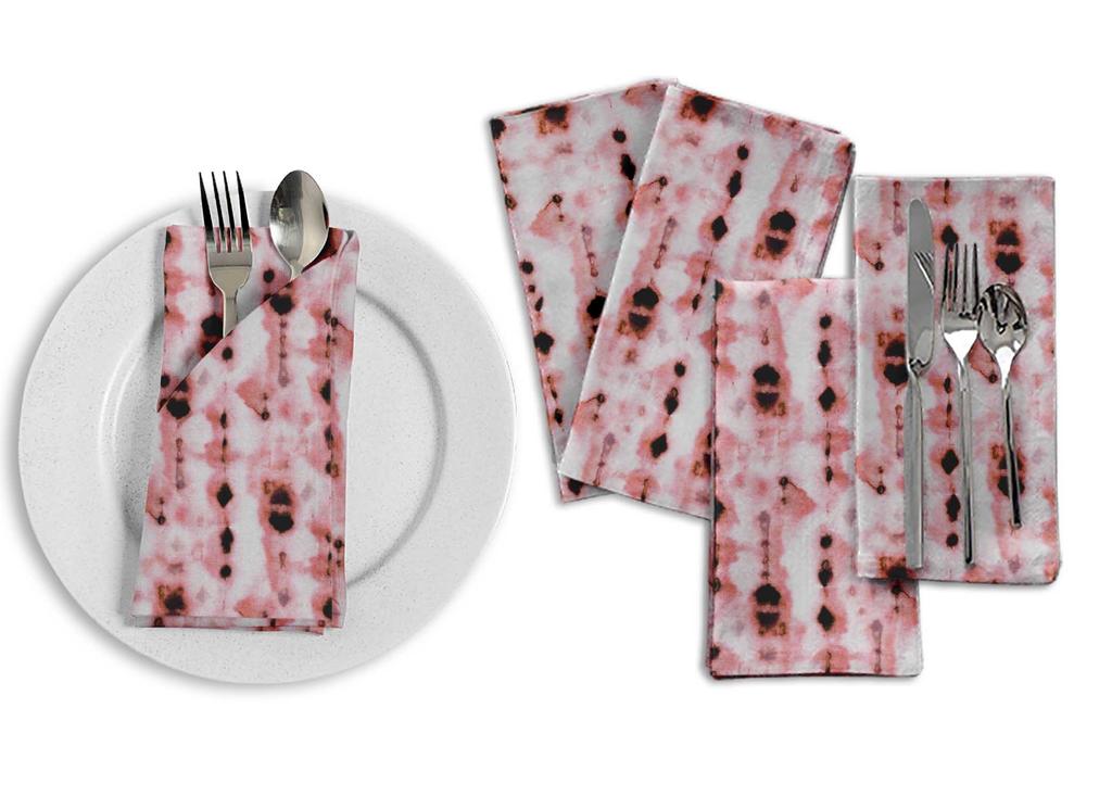 "S4Sassy Pink Ombre Tie-Dye Holiday Parties Cloth Table Linen Re-Usable Dinner Napkins Set 22 x 22""(Pack of