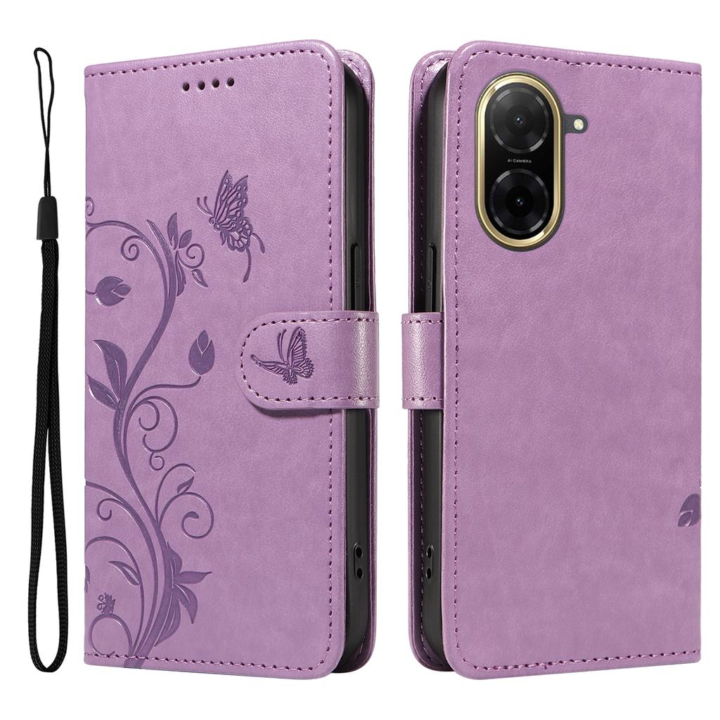 Pentru Xiaomi Poco C71 4G/Xiaomi Redmi A5 4G (171.7*77.8*8.3mm) Huse din piele PU cu model floral, portofel cu suport, husă pentru telefon cu curea