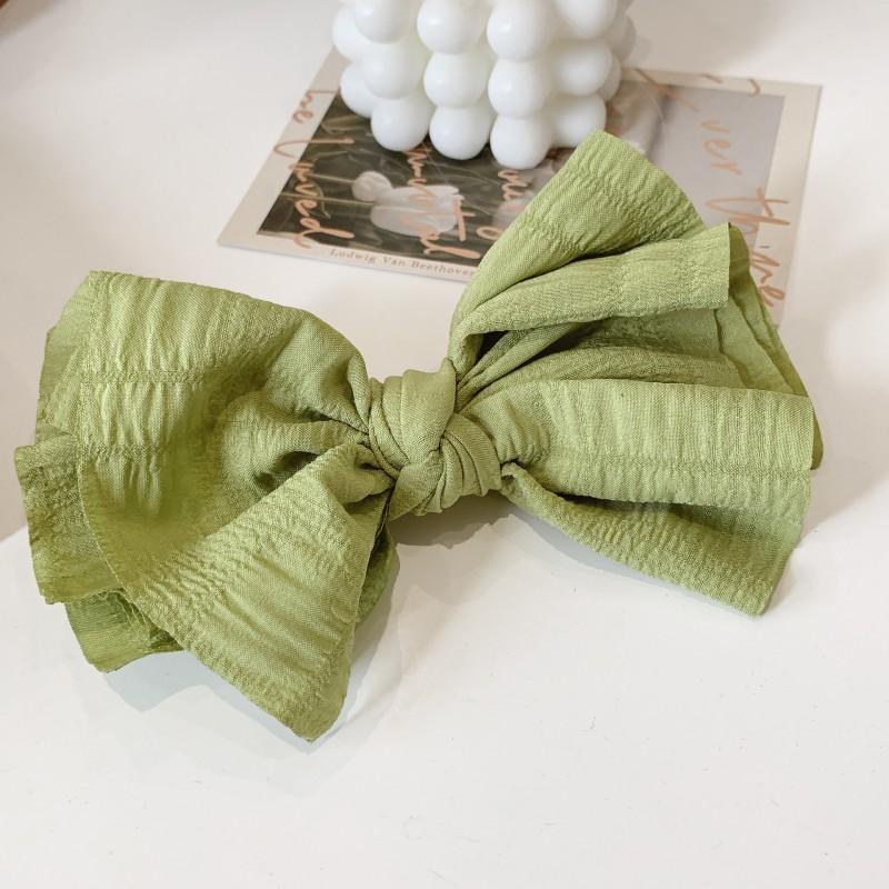 Handmade Fabric Ruched Bow Hair Clip Women Accessory Korean Style Top Side Pin