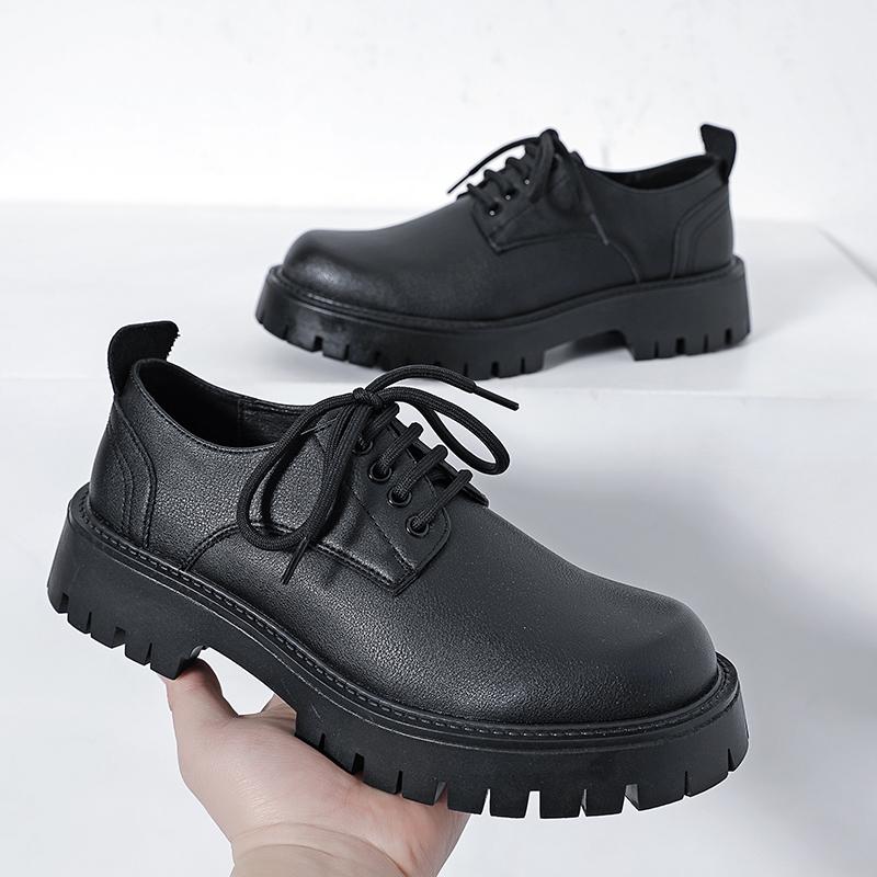 Spring Luxury Brand White Leather Shoes Oxford Shoes Thick Sole Lace Up Casual Shoes British Gentleman High Quality Adult Shoes