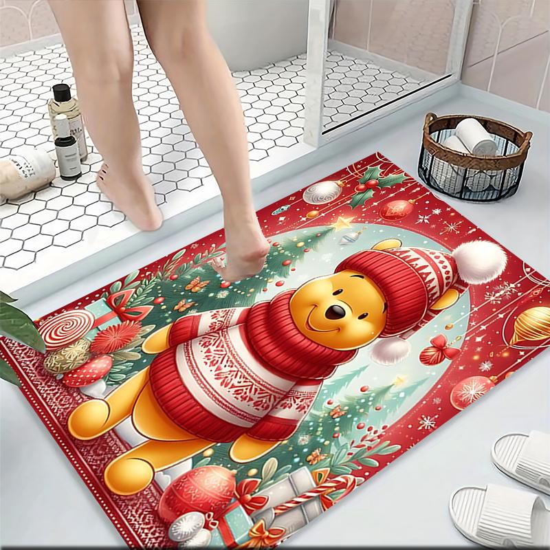 Christmas Winnie Pooh Carpet Rug Soft Washable Anti Slip Home Living Room Sofa Mats Personalized Christmas Rug