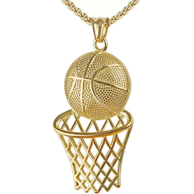 Basketball Hoop Pendant European and American Hip-hop Creative Necklace
