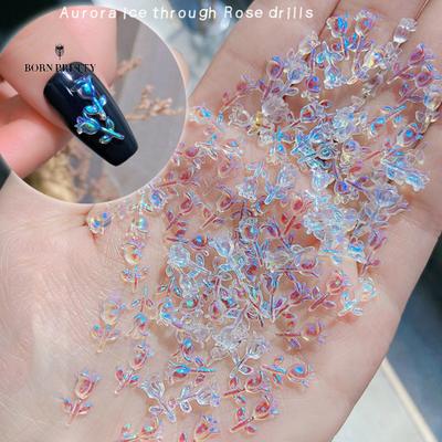 Exquisite Nail Flower Nails Ornaments Decor DIY Ice Penetration Aurora Effect