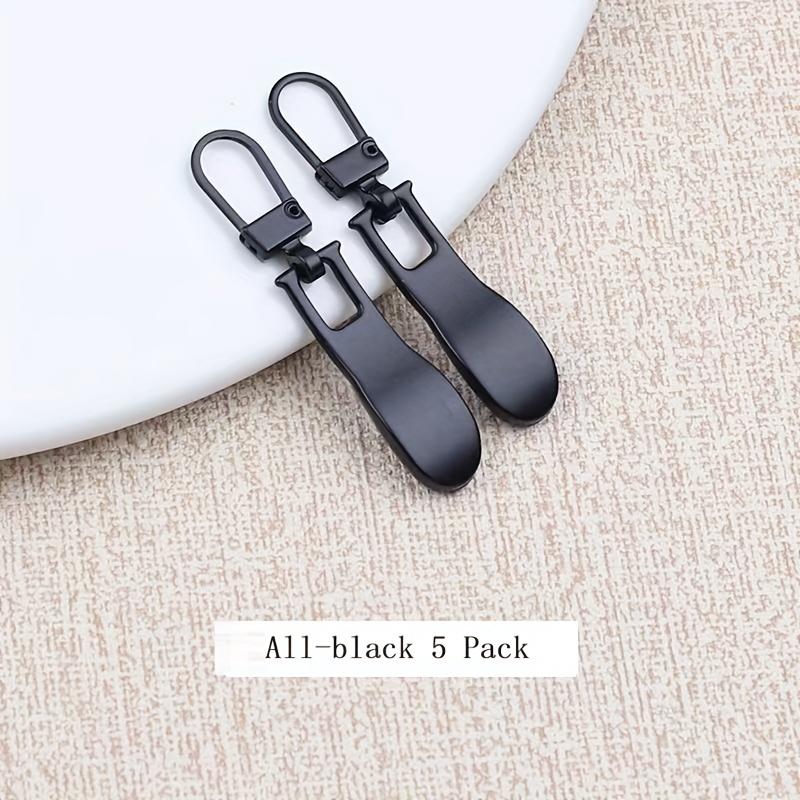 5pcs Wave-Shaped Versatile Tool-Free Metal Eyelet Semi-Automatic Pull Tab Detachable Zipper Puller Luggage Coat Clothing Shoes Boots 5pcs