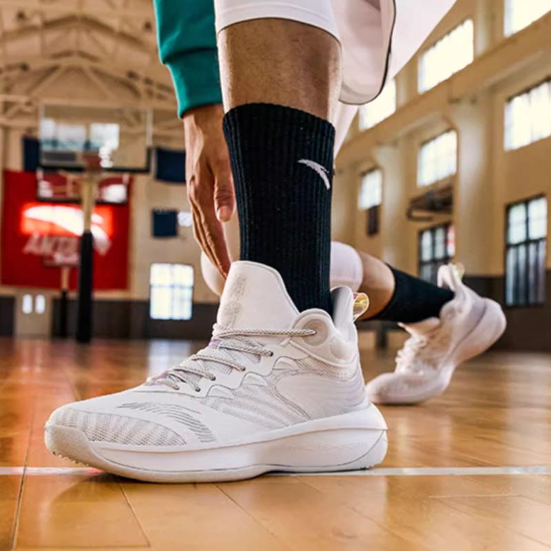 Anta Tiger Roar Pohodlné výkonnostní basketbalové boty se středním svrškem Pánské tenisky Šedé 112211601Q-7