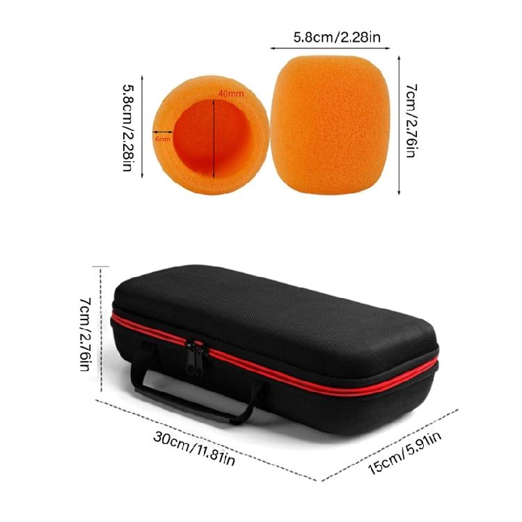 Professional Microphone Travel Case Bag EVA Organiser Box for Secure Double Wireless Mic Storage with Sponge Cover Set
