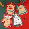 Cartoon Snowman Christmas Hand Towel Absorbent Coral Fleece Wipe Cloth Christmas Decor Quick-drying Kitchen Cleaning Rag