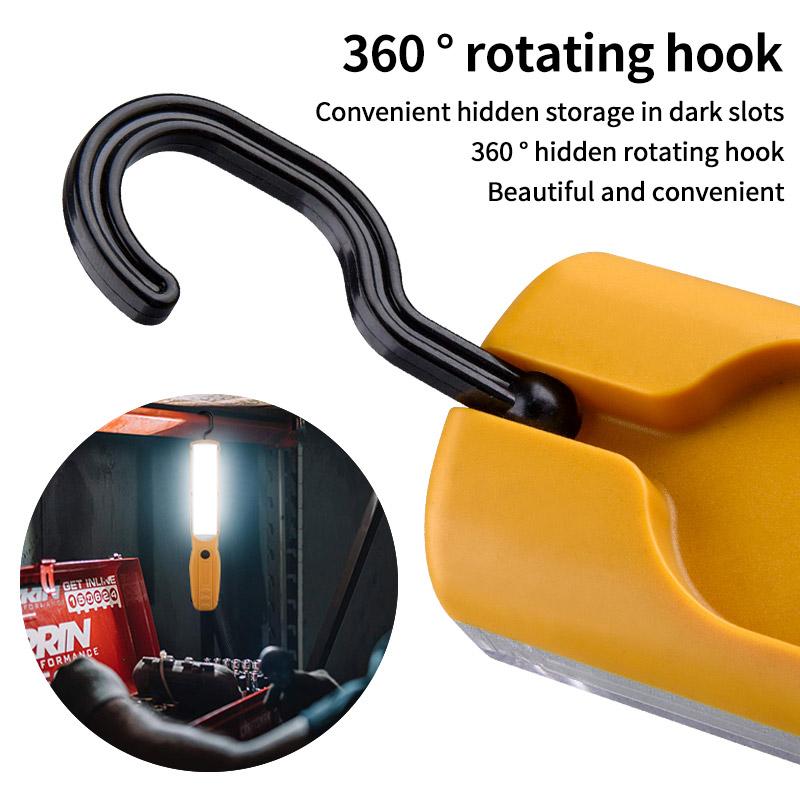 Strong LED COB Work Light Handheld Floodlight USB Rechargeable Portable Camping Repair Emergency Flashlight with Magnet Hook