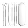 7/8Pcs Stainless Steel Dental Cleaning Tools with Storage Box Tongue Scraper  Adult