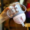 250Ml Cartoon Pattern Outdoor Child Drinking Bottle Straw Cup With Suction Ball For Kids Training Portable Handle Water Bottle