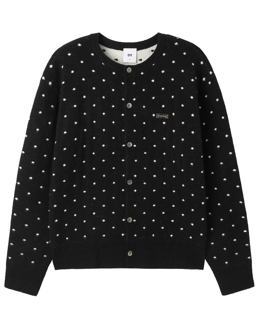 Openyard(Oy) Tiny Dot Knit Cardigan - Black
