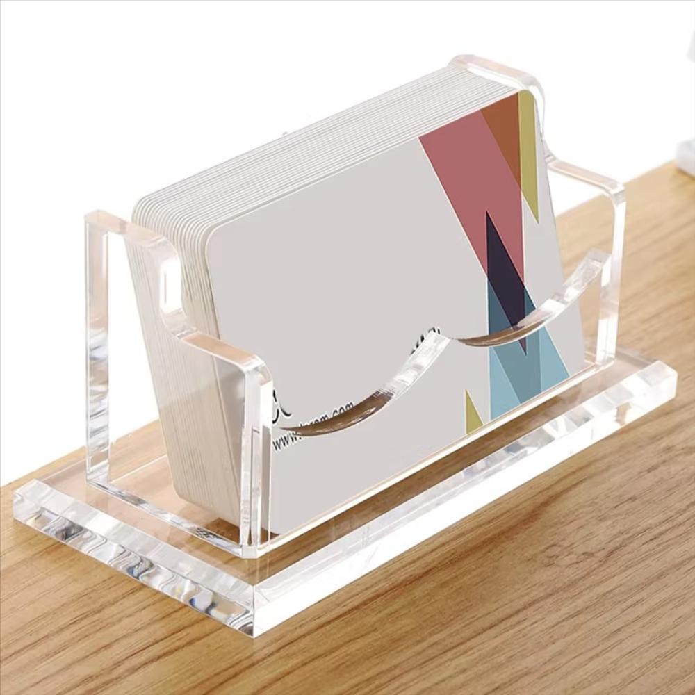 Acrylic Name Card Display Stand Elegant Organizer Storage Rack Desktop Display Holder Reception