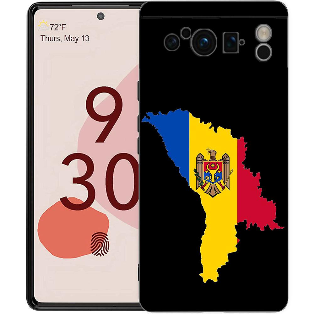 Für Google Pixel 10 Pro Handyhülle Pixel 9 Pro XL TPU Hülle Pixel 8 Pro 9A 8A 7A 7 6A 6 Pro Weiche Abdeckung Moldawische Flagge