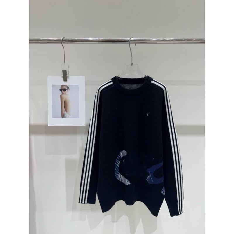 Autumn/Winter 2025 Color Block Embroidered Loose Knit Pullover