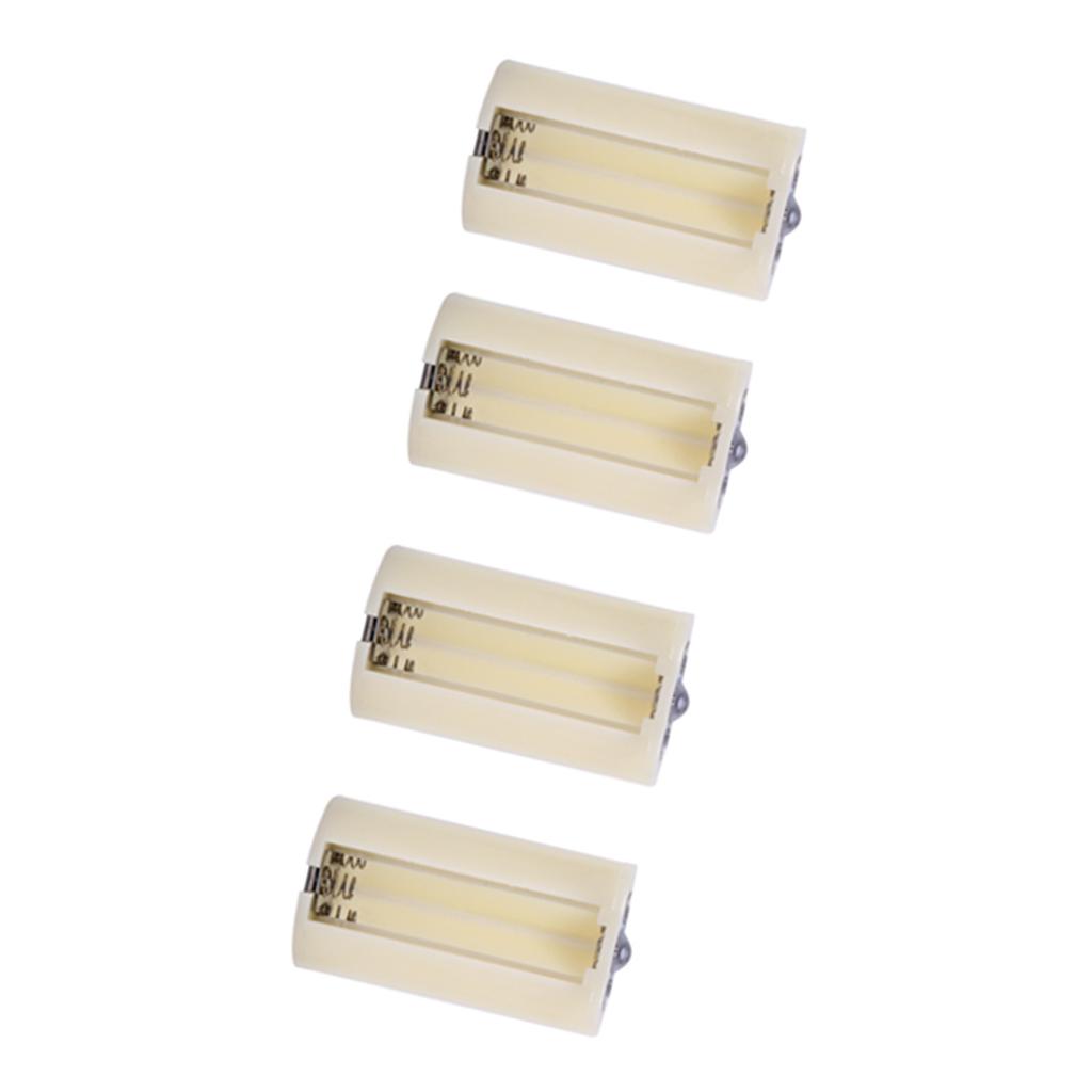 4pcs Universal 3 AA To D Size Parallel Battery Convertor Adapter Holder Cases Box White