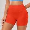 Women Cargo Pockets High Waist Yoga Shorts High Stretch Buttocks Quick Dry Sports Running Gym Pants