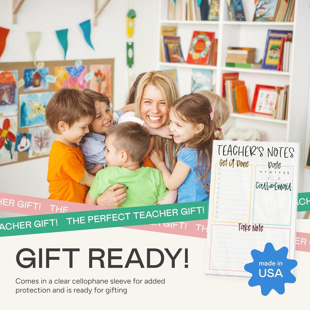 Tiny Expressions Teacher Notepad - Teacher To Do List Note Pad - Stationary Classroom Must Haves for Elementary and Middle School - Teacher