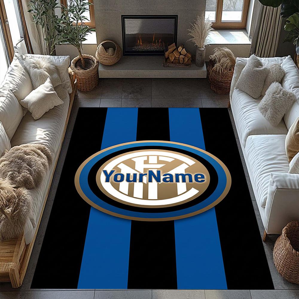 Inter Milan Personalized Text Carpet Design for Hallway Foyer Living Rooms Bedrooms Anti-slip Rug Office home decor