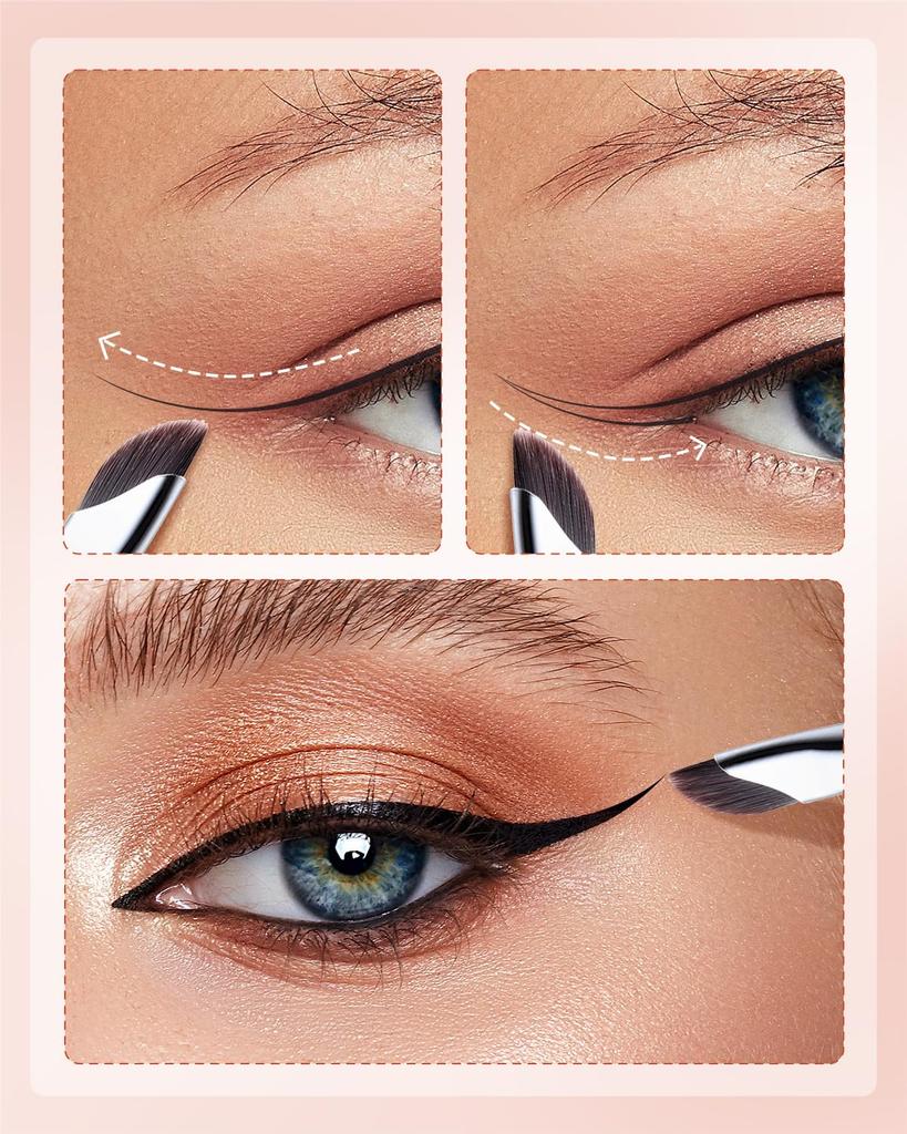EIGSHOW Eyeliner Gel Eyeliner Makeup Precision Eyeliner for Eyebrows and Curved Bristles 2 Brush, Brush, Eyelids, Ultra-Thin (E865, Pieces)