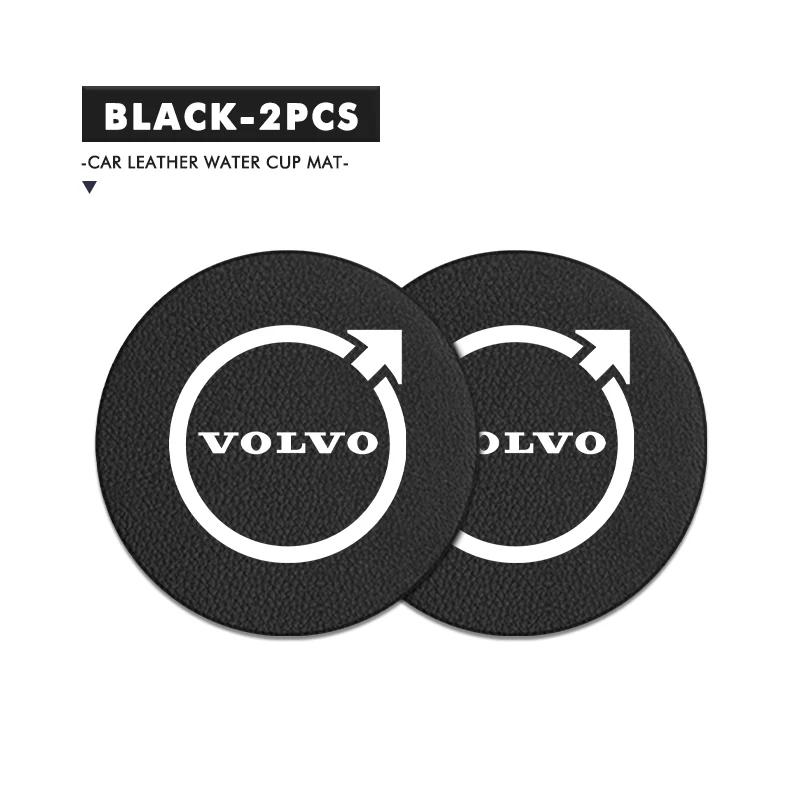 2pcs Car Cup Coaster High Quality Colorful Non Slip Pad Parts For Volvo AWD XC60 S40 XC40 XC90 C30 C70 S60 S80 S90 T6 V40 V50