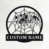 Customizable Spider Metal Wall Art Surname Personalized Durable Indoor Outdoor Kitchen Decor