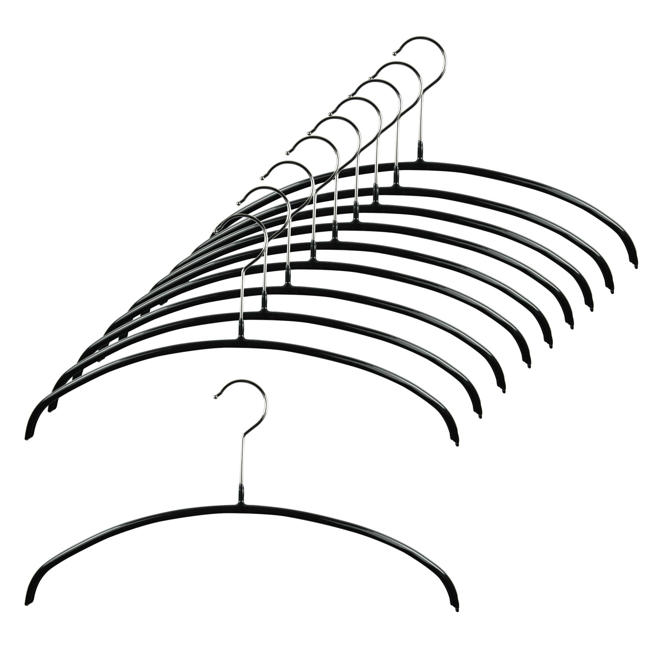 

MAWA German-made Non-Slip Hangers, Economical, 36-Piece Set, for Women s Tops and Ensembles, Black, 10-Piece Set, 10-Year Warranty