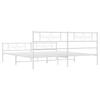 Metal Bed Frame with Headboard and Footboard White 193 x 203 cm