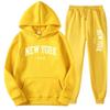 Unisex Casual Loose-Fit Hoodie Set with Letter Print Design