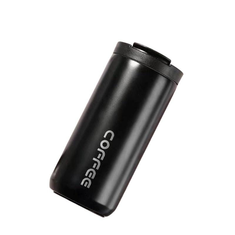 

New Korean Simple and Fashionable Stainless Steel Thermos Cup High Value with Lock Student White Collar Coffee Straight Cup 400ml чёрный