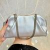 Pu Leather Women's Chains Shoulder Bag Handheld Dumpling Bag Cloud Underarm Small Bag Foldable Wedding Evening Party Clutch Bags