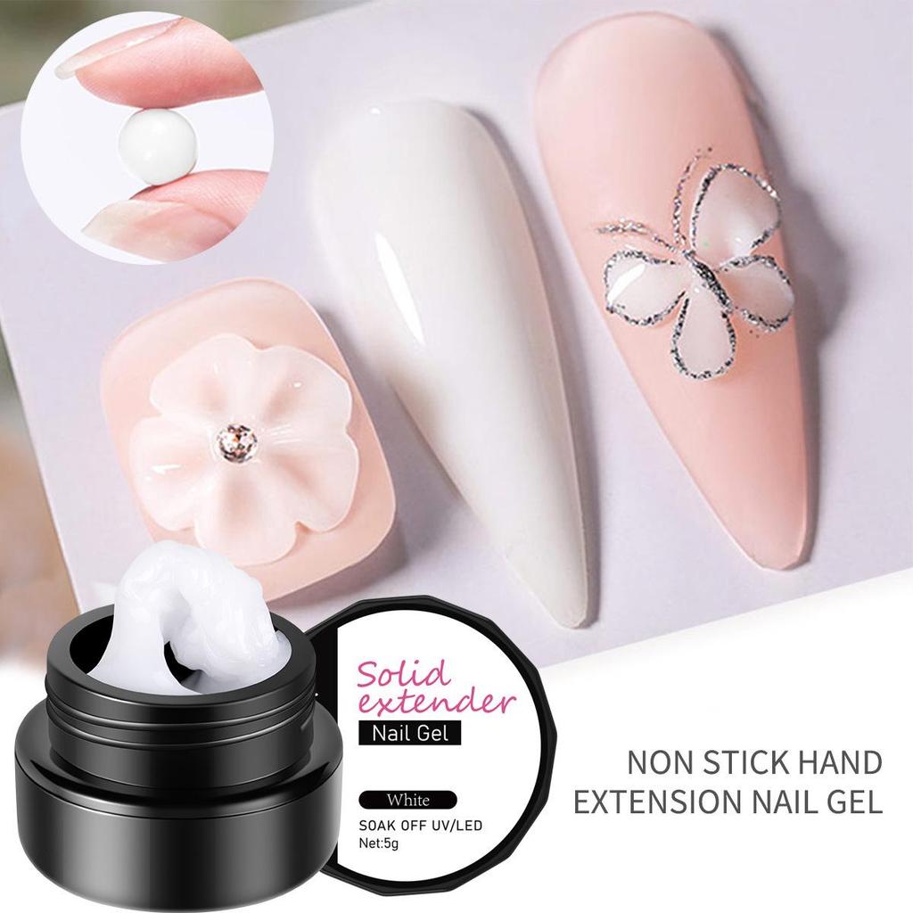 Gel per Estensione Unghie Solido in Barattolo per Scultura e Modellatura - Senza Vassoio di Carta, Antiaderente, Applicazione Rapida