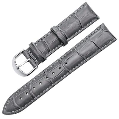 Toncharmee Genuine Leather Watch StrapBand, Crocodile-Embossed Calfskin Leather, Replacement, Pink, Navy, White, Red, Purple, Light Blue, 12-24mm