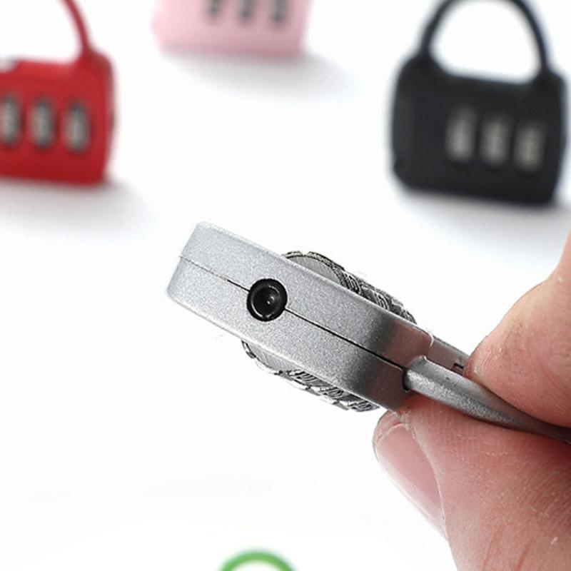 3 Digit Code Combination Padlock Small Travel Luggage for Case Lock Keyless Shackle Lock for Backpack Gym School Locker