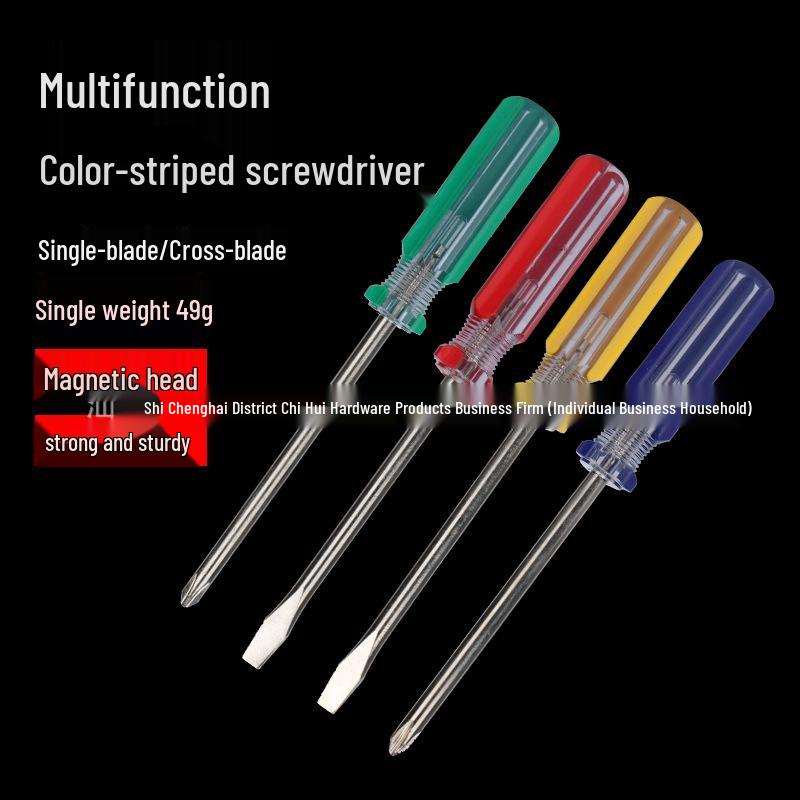 6mm Crystal Screwdriver: Magnetic Phillips & Slotted, Color Strip Design