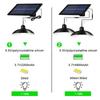 Single Dual Heads Solar Pendant Lights Remote Control Indoor Outdoor Shed Lamp Led Hanging for Storage Room Yard Porch Garden