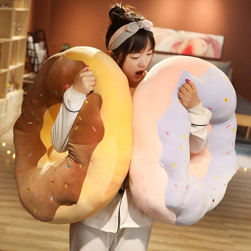 Creative Donut Throw Pillow Plush Toy Food Bagel Cushion Cushion Cake Shop Decoration Doll Doll