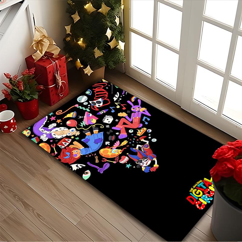 1pc The Amazing Digital Circus Rug, Digital Printed Home Chair Sofa Mat, Durable Office Area Carpet, Beautiful Festival Decorations