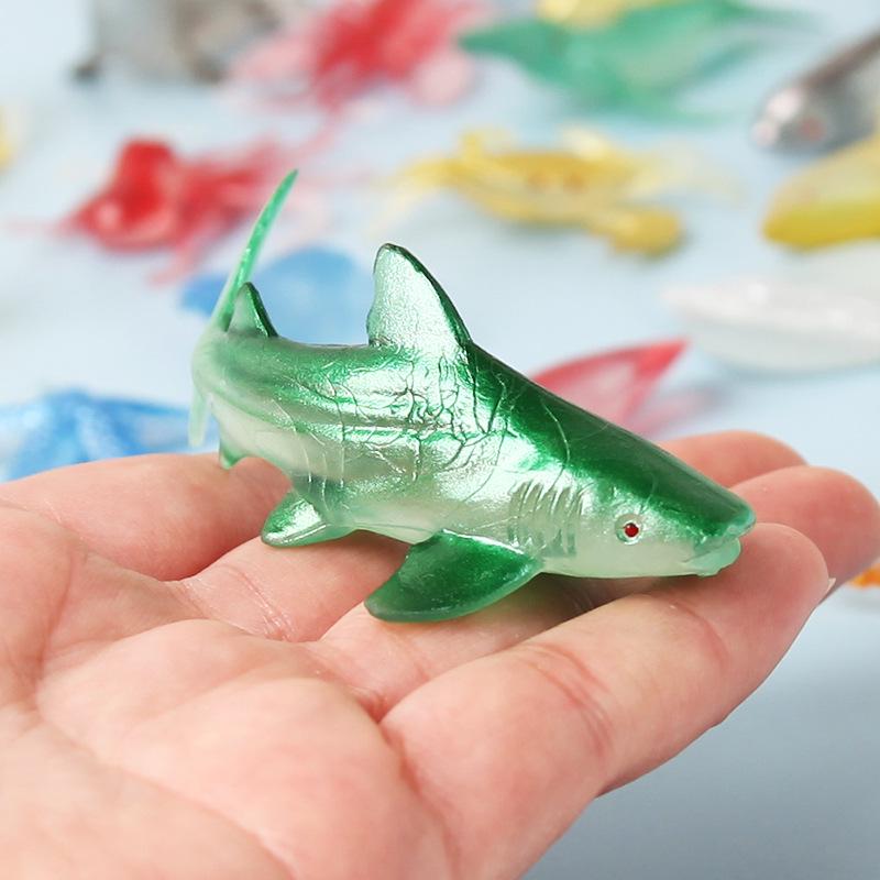 Ocean Animal Bath Toys Set: Shark, Lobster, Seahorse, Crab