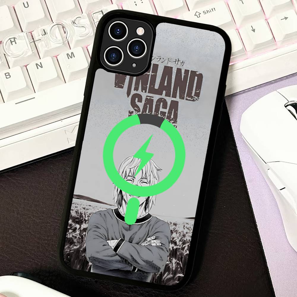

Vintage V-Vinland Saga Anime For Magsafe Case For IPhone 17 16 Pro Max 15 14 Plus 13 12 11 Wireless Charging Phone Cover iPhone 14