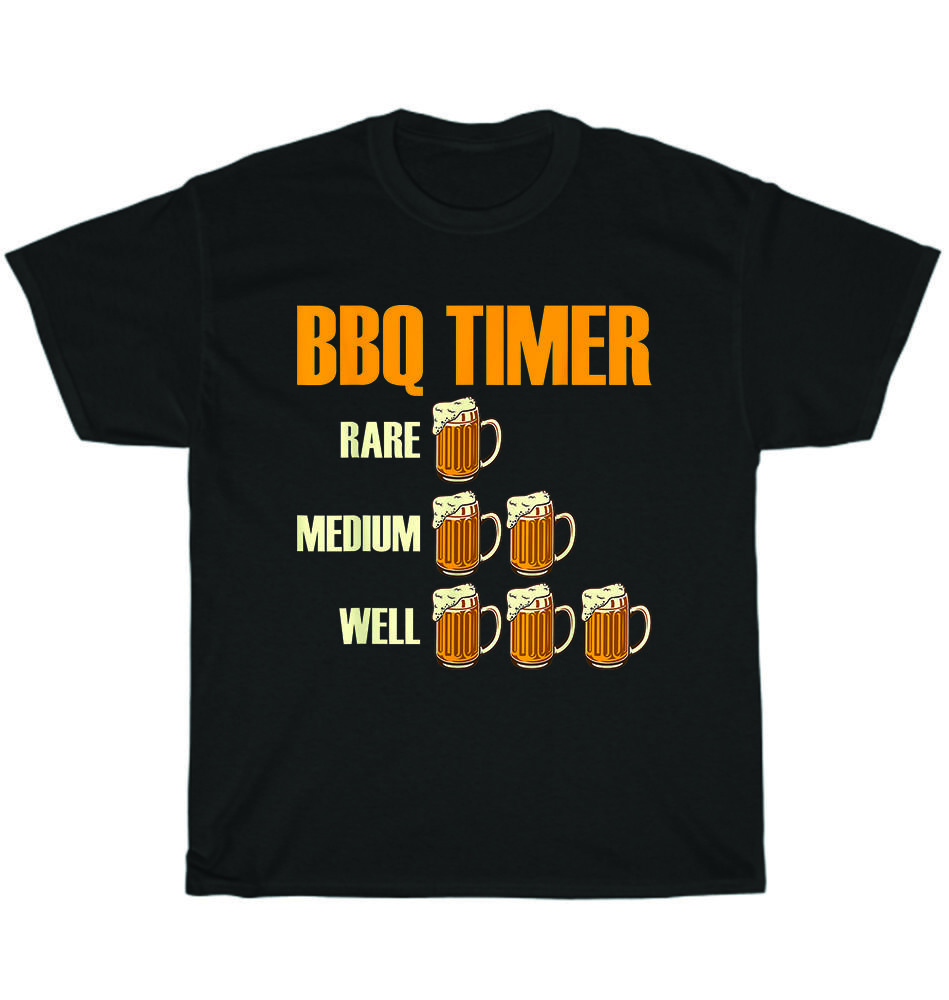 

NEW BBQ Timer Barbecue Drinking Grilling Grill Beer T-Shirt Unisex Funny Gift 4XL