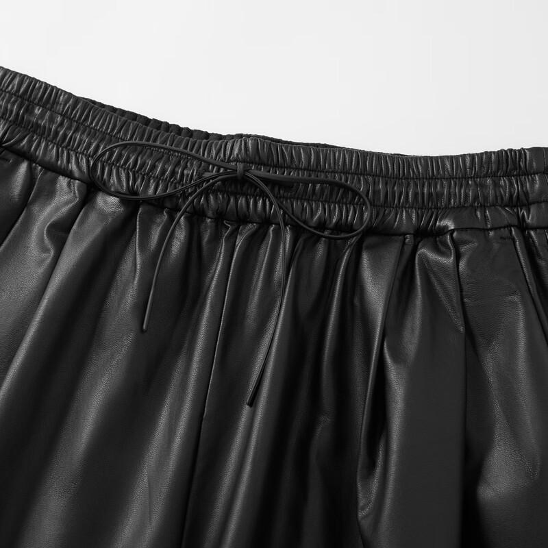 Elva' Island Women's PU Leather Wide-Leg Trousers