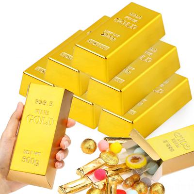 Stylish Gold Bar Gift Boxes High Simulation Treat Box for Festive Celebrations Foldable Gold Bar Candy Organizers