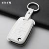 Leather Car Key Case Cover Shell For Vw Volkswagen Golf 7 Mk7 Tiguan Mk2 For Seat Ateca Leon Fr 2 Ibiza For Skoda Octavia Fob