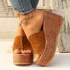 Women Shoes Casual Sandals Vacation Brown Wedge Heel Women'S Sandals Women'S Brown Wedge Platform Sandals SandáLias Femininas
