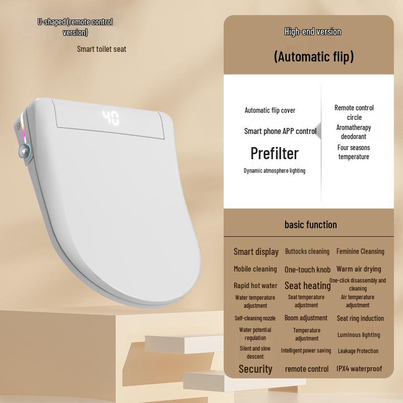 Smart Water-Heated Toilet Seat with Auto Flip Lid for Hotel & Home
