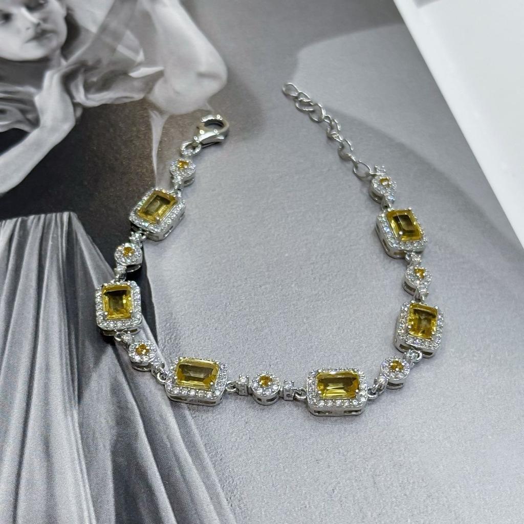Silver Bracelet with Citrine Nano 7.51ct, Item Weight 11.01 Gr (2173205)