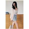 Camicia in Lino Tencel da Donna Capospalla Cardigan Largo Leggero con Bottoni Top in Lycra